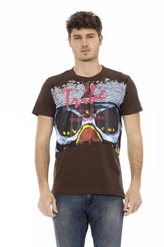 Brown Cotton Men T-Shirt Trussardi Action