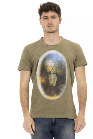 Green Cotton Men T-Shirt Trussardi Action