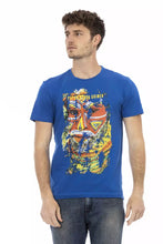 Blue Cotton Men T-Shirt Trussardi Action