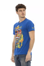 Blue Cotton Men T-Shirt Trussardi Action