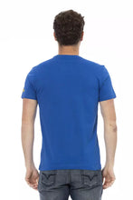 Blue Cotton Men T-Shirt Trussardi Action