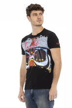Black Cotton Men T-Shirt Trussardi Action