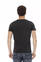 Black Cotton Men T-Shirt Trussardi Action