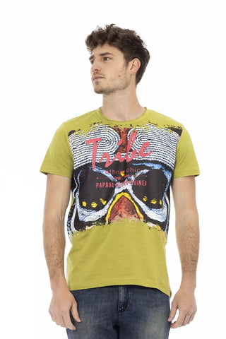 Green Cotton Men T-Shirt Trussardi Action