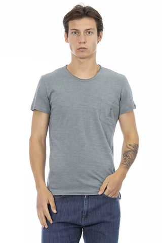 Gray Cotton Men T-Shirt Trussardi Action