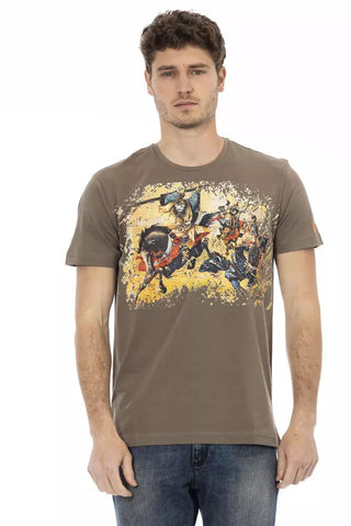 Brown Cotton Men T-Shirt Trussardi Action