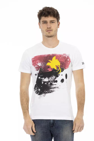 White Cotton Men T-Shirt Trussardi Action