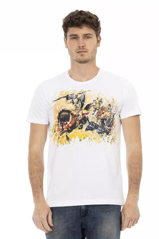 White Cotton Men T-Shirt Trussardi Action