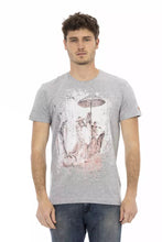 Gray Cotton Men T-Shirt Trussardi Action