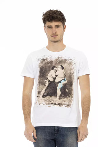White Cotton Men T-Shirt Trussardi Action