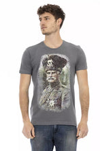 Gray Cotton Men T-Shirt Trussardi Action