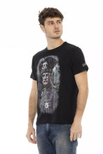 Black Cotton Men T-Shirt Trussardi Action