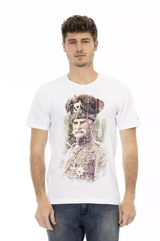 White Cotton Men T-Shirt Trussardi Action