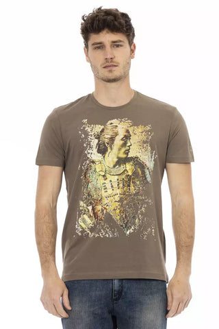 Brown Cotton Men T-Shirt Trussardi Action