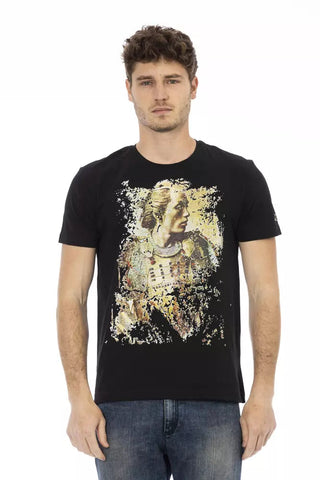 Black Cotton Men T-Shirt Trussardi Action