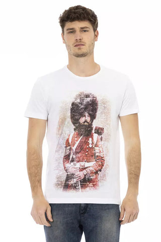 White Cotton Men T-Shirt Trussardi Action