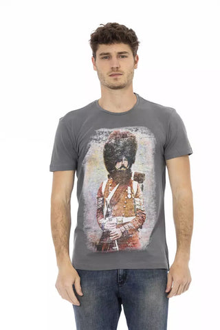 Gray Cotton Men T-Shirt Trussardi Action