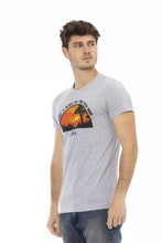 Gray Cotton Men T-Shirt Trussardi Action