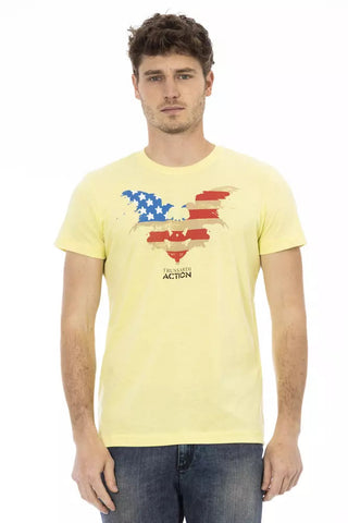 Yellow Cotton Men T-Shirt Trussardi Action