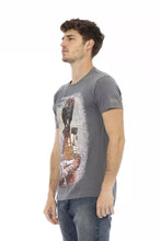Gray Cotton Men T-Shirt Trussardi Action