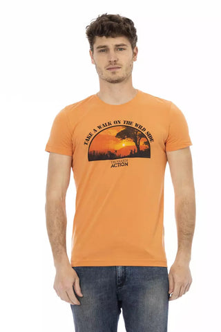 Orange Cotton Men T-Shirt Trussardi Action