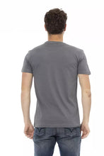 Gray Cotton Men T-Shirt Trussardi Action