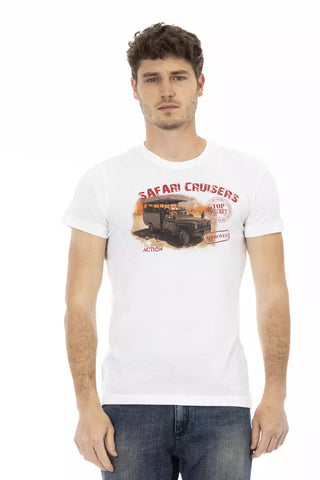 White Cotton Men T-Shirt Trussardi Action