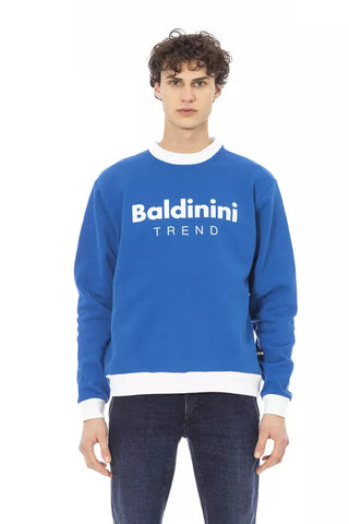 Blue Cotton Men Sweater Baldinini Trend