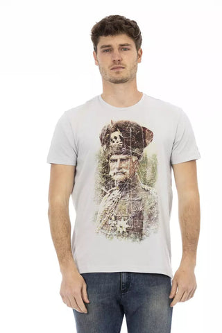 Gray Cotton Men T-Shirt Trussardi Action