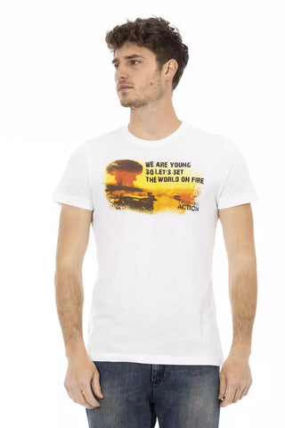White Cotton Men T-Shirt Trussardi Action