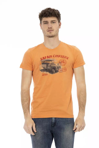 Orange Cotton Men T-Shirt Trussardi Action