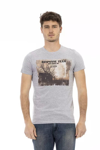Gray Cotton Men T-Shirt Trussardi Action