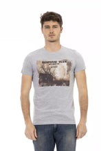 Gray Cotton Men T-Shirt Trussardi Action