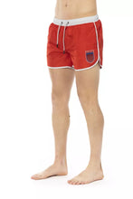 Red Polyester Men Swim Short Bikkembergs