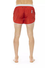 Red Polyester Men Swim Short Bikkembergs