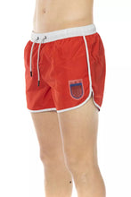 Red Polyester Men Swim Short Bikkembergs