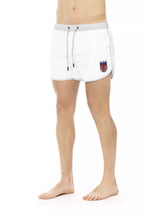 White Polyester Men Swim Short Bikkembergs