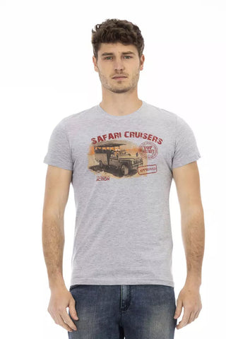 Gray Cotton Men T-Shirt Trussardi Action