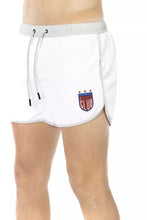 White Polyester Men Swim Short Bikkembergs