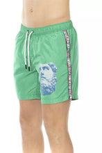 Green Polyester Men Swim Short Bikkembergs