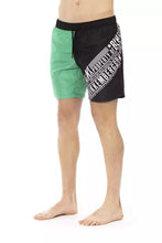 Green Polyester Men Swim Shorts Bikkembergs