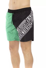 Green Polyester Men Swim Shorts Bikkembergs