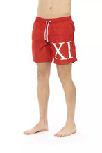 Red Polyester Men's Swim Short Bikkembergs