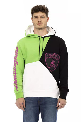 White Cotton Men's Hoodie Automobili Lamborghini