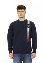 Blue Cotton Men Sweater with Chest Pocket Automobili Lamborghini