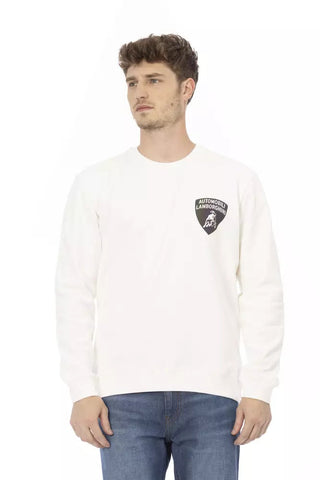 White Cotton Men's Sweater Automobili Lamborghini