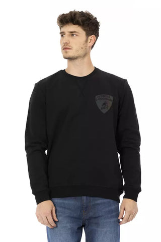 Black Cotton Men Sweater Automobili Lamborghini
