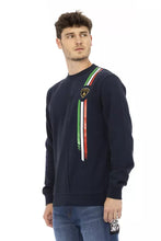 Blue Cotton Men Sweater with Chest Pocket Automobili Lamborghini