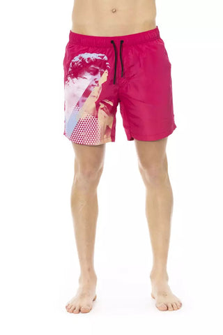 Fuchsia Polyester Men Swim Short Bikkembergs