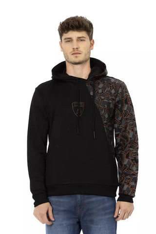 Black Cotton Men's Hooded Sweater Automobili Lamborghini